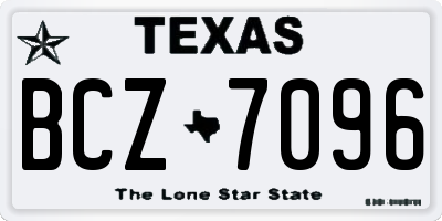 TX license plate BCZ7096
