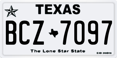 TX license plate BCZ7097