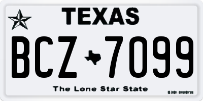 TX license plate BCZ7099