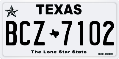 TX license plate BCZ7102