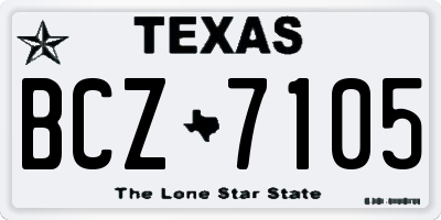 TX license plate BCZ7105