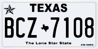 TX license plate BCZ7108