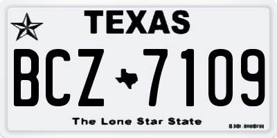 TX license plate BCZ7109