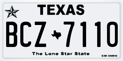 TX license plate BCZ7110