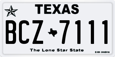 TX license plate BCZ7111