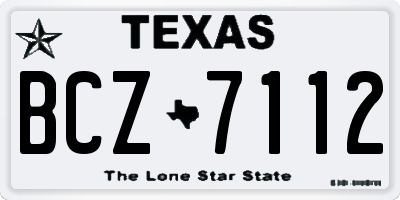 TX license plate BCZ7112