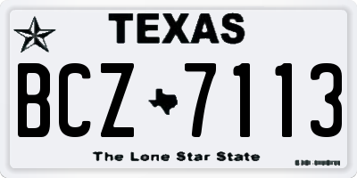 TX license plate BCZ7113