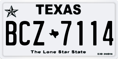 TX license plate BCZ7114