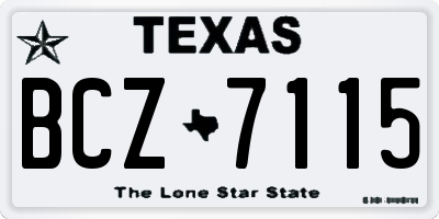 TX license plate BCZ7115