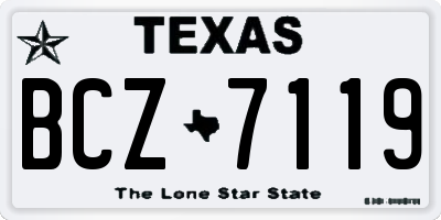 TX license plate BCZ7119