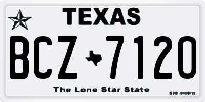 TX license plate BCZ7120