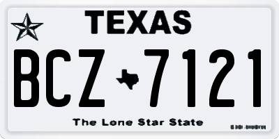 TX license plate BCZ7121