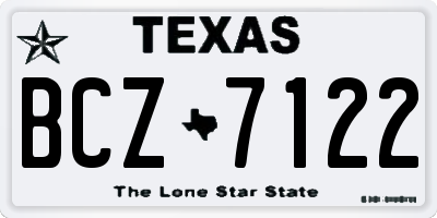 TX license plate BCZ7122
