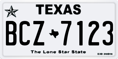TX license plate BCZ7123