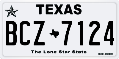 TX license plate BCZ7124