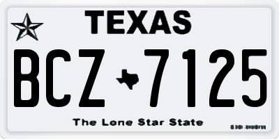 TX license plate BCZ7125