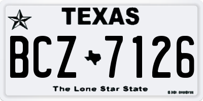 TX license plate BCZ7126