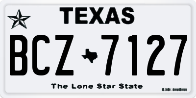 TX license plate BCZ7127