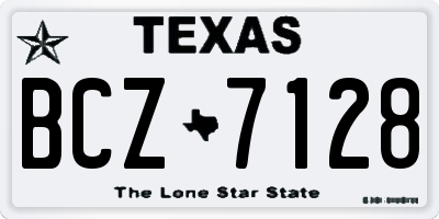 TX license plate BCZ7128