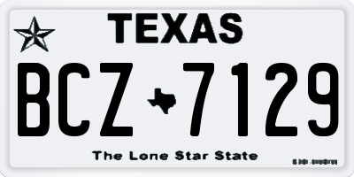 TX license plate BCZ7129