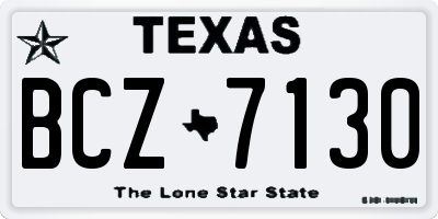 TX license plate BCZ7130