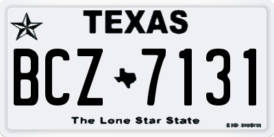 TX license plate BCZ7131