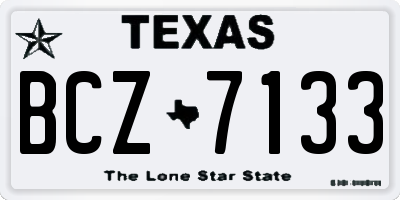 TX license plate BCZ7133