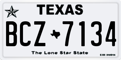 TX license plate BCZ7134