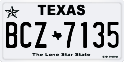 TX license plate BCZ7135