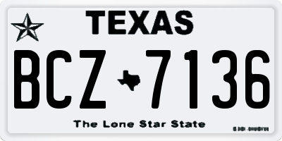 TX license plate BCZ7136