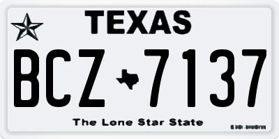 TX license plate BCZ7137