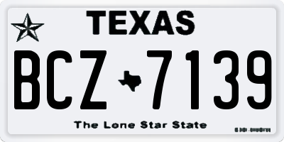 TX license plate BCZ7139