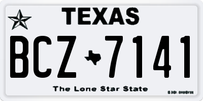 TX license plate BCZ7141