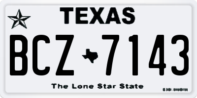 TX license plate BCZ7143