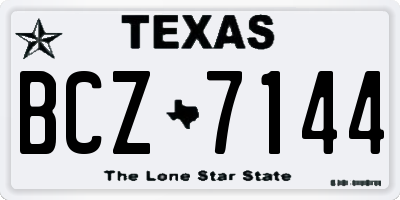 TX license plate BCZ7144