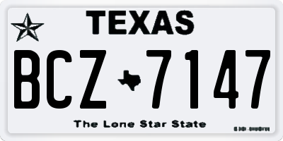 TX license plate BCZ7147