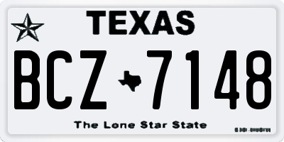 TX license plate BCZ7148