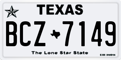TX license plate BCZ7149