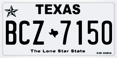TX license plate BCZ7150