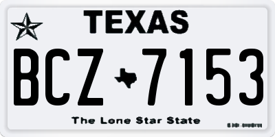 TX license plate BCZ7153