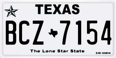 TX license plate BCZ7154