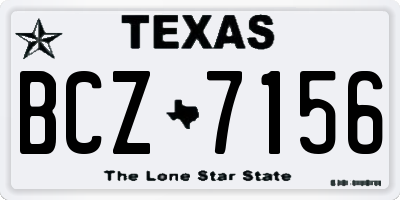 TX license plate BCZ7156