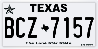 TX license plate BCZ7157
