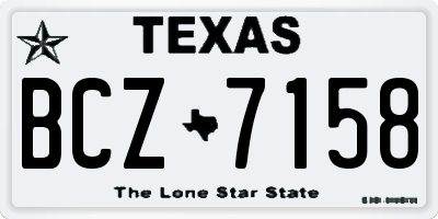 TX license plate BCZ7158