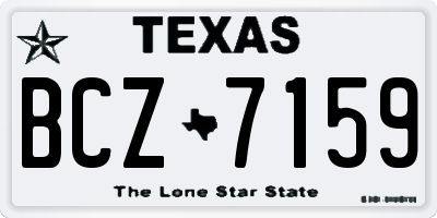 TX license plate BCZ7159