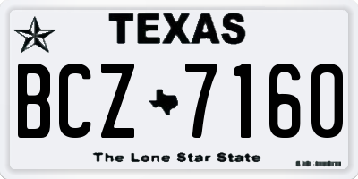 TX license plate BCZ7160