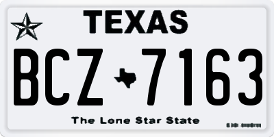 TX license plate BCZ7163