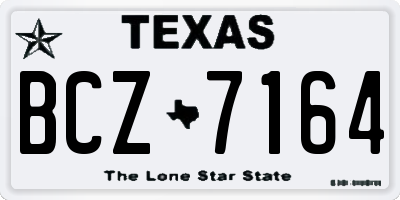 TX license plate BCZ7164