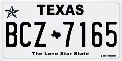 TX license plate BCZ7165