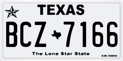 TX license plate BCZ7166